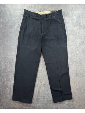 Banana Republic Mens Pants 34x31 Black Pin Striped Slim Fit Flat Front Chino